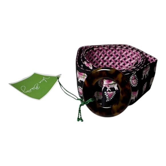 New Vera Bradley Pink Elephant Cloth Adjustable Belt Retired Pattern Women’s - Picture 1 of 6